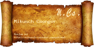 Mikusch Csongor névjegykártya